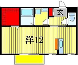 ルミエール ワンルームの間取図画像