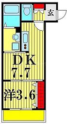 ALTO松戸 1DKの間取図画像