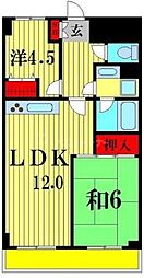 コスモ松戸ステーションビュー 2LDKの間取図画像