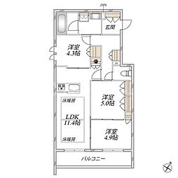 The Primrose at東松戸 3LDKの間取図画像