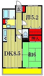 パインエクセレント 2DKの間取図画像