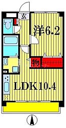 ブラウニーココ 1LDKの間取図画像
