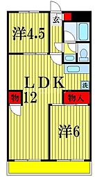 サーラ上本郷 2LDKの間取図画像