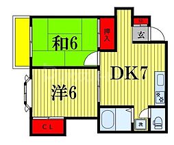 ストークハイツM・A 2DKの間取図画像