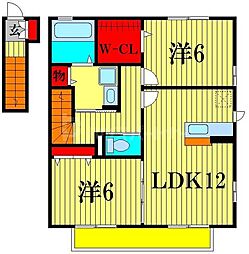 サニーモール弐番館 2LDKの間取図画像