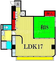 北松戸マンション 1LDKの間取図画像
