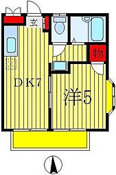 メゾンドベル 1DKの間取図画像