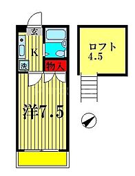 エスペラントイケダ 1Kの間取図画像