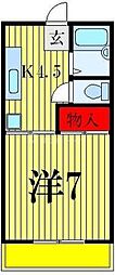 ディアコートサカエ2 1DKの間取図画像