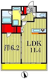 プロヴェールレジデンス 1LDKの間取図画像