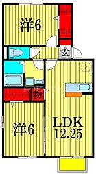 シャルマン・ドミール 2LDKの間取図画像