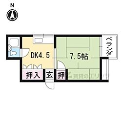 マンションメッカ 3階1DKの間取り