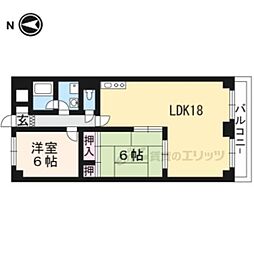 グレイスヴィラ阿部 9階2LDKの間取り