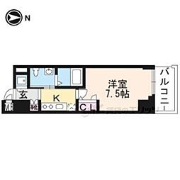 アクアプレイス京都洛南3 1Kの間取図画像