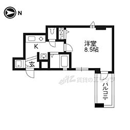 JR東海道・山陽本線 京都駅 徒歩5分の賃貸マンション 11階1Kの間取り