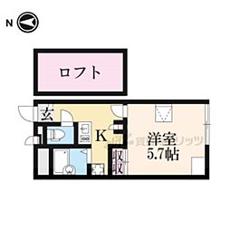 レオパレスＨＭ 2階1Kの間取り