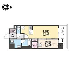 JR東海道・山陽本線 西大路駅 徒歩13分の賃貸マンション 5階1LDKの間取り