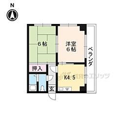 ハイツ晃 3階2DKの間取り