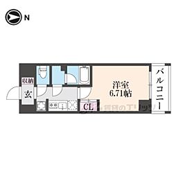 LW京都桜邸 1Kの間取図画像