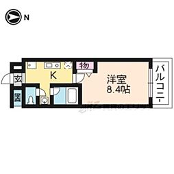 グロリアス八条 1Kの間取図画像