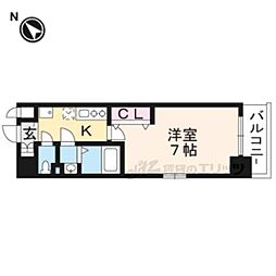 Luxe京都西大路 1Kの間取図画像