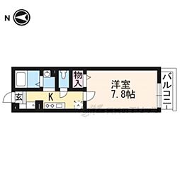 エミネンス西京極 1Kの間取図画像