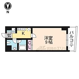 アルビオン 1Kの間取図画像