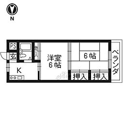 松尾ブリッジマンション 2Kの間取図画像