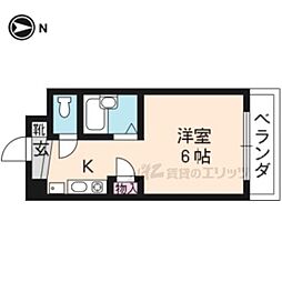 グランドパレス円町 1Kの間取図画像