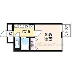 モノ・コモド御前 1Kの間取図画像