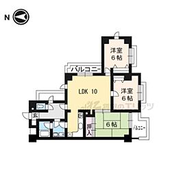 カリオン大町 3LDKの間取図画像