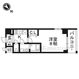 エスリード京都吉祥院 1Kの間取図画像