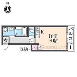 コーポヒロ ワンルームの間取図画像