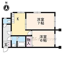 レオパレス久世 2DKの間取図画像
