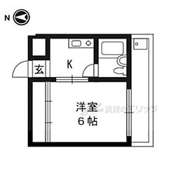 大喜マンション 1Kの間取図画像
