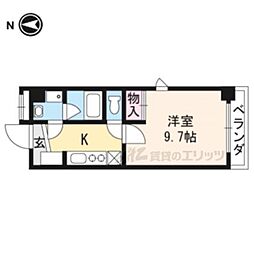 ヴァンウエスト 1Kの間取図画像