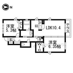 メゾン嵐桜 2LDKの間取図画像