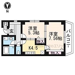 アマデウス西洞院 2Kの間取図画像