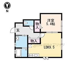 プリジェール馬塚 1LDKの間取図画像