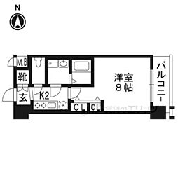 エステムコート京都西大路 1Kの間取図画像