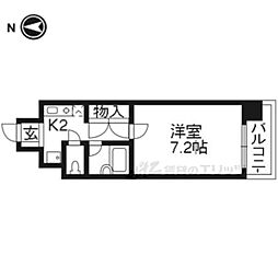 CQレジデンス京都東山三条 1Kの間取図画像