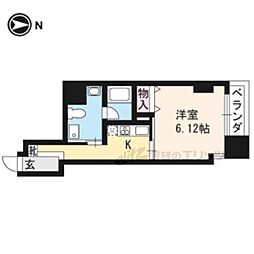 HF河原町二条レジデンス 1Kの間取図画像