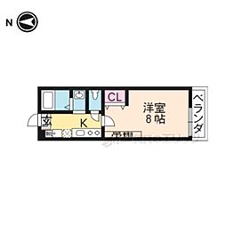 アンシエント1001 1Kの間取図画像
