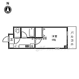 ヴァインオークEleven 1Kの間取図画像