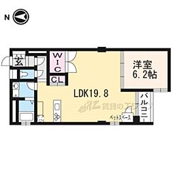 京都地下鉄東西線 京都市役所前駅 徒歩2分の賃貸マンション 4階1LDKの間取り