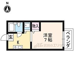 セジュール高見 1階1Kの間取り