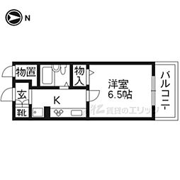 ＦＬＥＸ高野 4階1Kの間取り