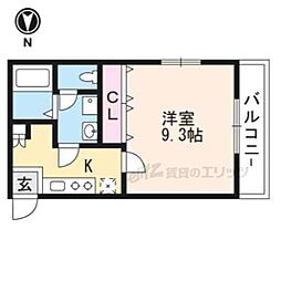 CROSS.BLDII 1階1Kの間取り