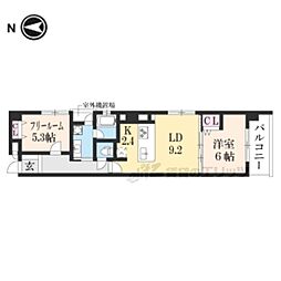 京阪本線 清水五条駅 徒歩5分の賃貸マンション 4階2LDKの間取り