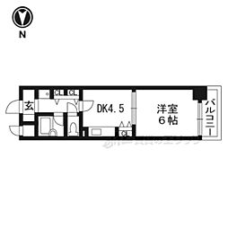京阪本線 祇園四条駅 徒歩3分の賃貸マンション 10階1DKの間取り